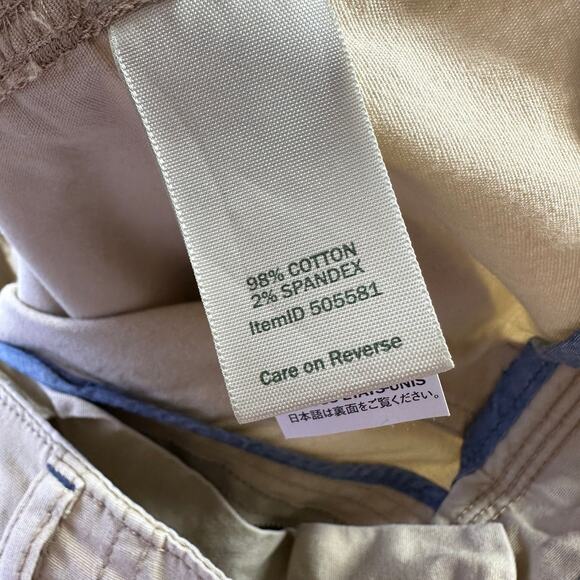 L.L.Bean Pants Womens 14 Petite Khaki Stretch Canvas Cargo Mid Rise Straight Leg - Picture 4 of 11